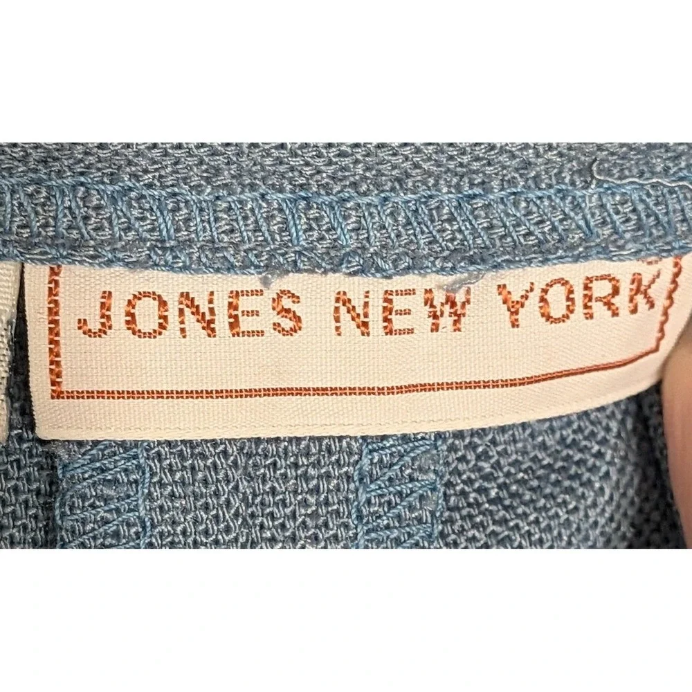 Jones New York Pleated Midi Skirt Womens 16 Blue‎ Excellent Textured A-Line